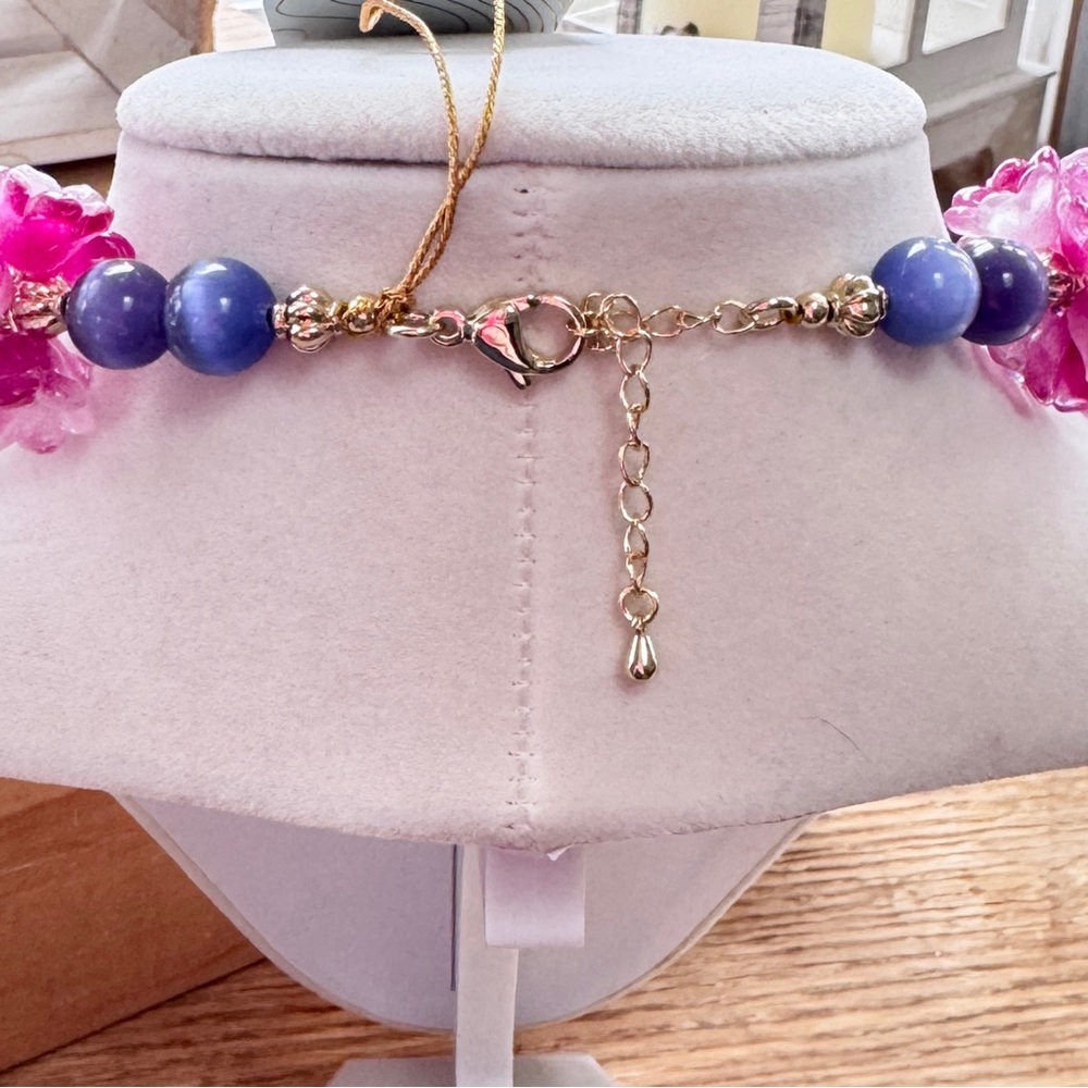Eye Candy LA Yasamin Floral Beaded Necklace | Amethyst | Statement Jewelry - Picture 6 of 10
